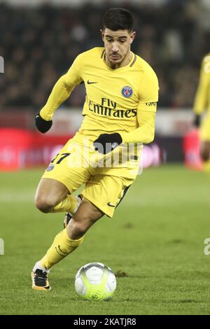 Berchiche Yuri 17 of PSG during the French L1 football match between Strasbourg (RCSA) and Paris Saint-Germain (PSG) at the Meinau Stadium in Strasbourg, eastern France, on December 2, 2017. (Photo by Elyxandro Cegarra/NurPhoto) Stock Photo