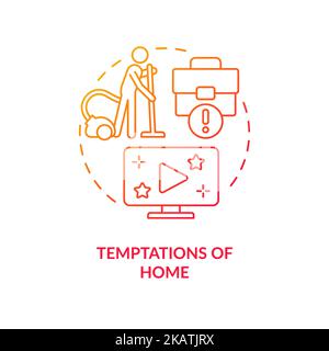 Temptations of home red gradient concept icon Stock Vector