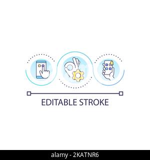 Choosing mobile app loop concept icon Stock Vector