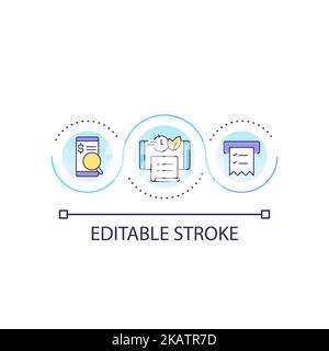 Electronic statement loop concept icon Stock Vector
