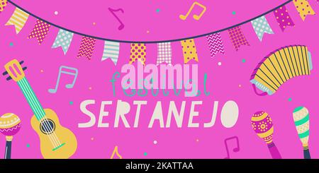 Sertanejo music festival banner. Vector illustration. Stock Vector