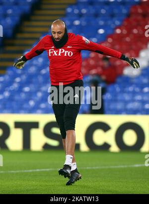 Watford's Heurelho Gomes during Premier League match between Crystal Palace and Watford at Selhurst Park Stadium, London, England 12 Dec 2017. (Photo by Kieran Galvin/NurPhoto)  Stock Photo