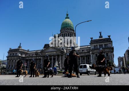A general view during a protest against the pension reform on December, 18, 2017 in Buenos Aires, Argentina Argentina's lower house resumed a debate on changes to the pension system as police contained a riot outside Congress that at one point threatened to overwhelm them. (Photo by Gabriel Sotelo/NurPhoto)