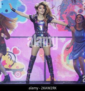 Karol Sevilla performs on stage during Disney show Soy Luna at