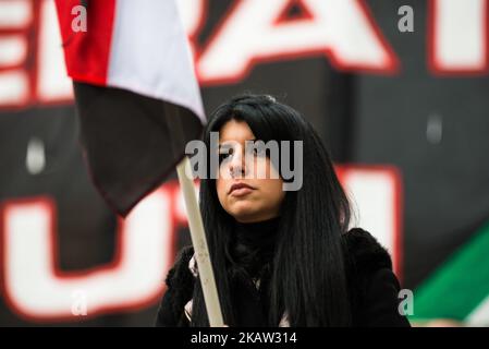 March for the 40th anniversary of Acca Larentia killing in Rome, Italy, January 7, 2018. The Acca Larentia killings refer to the political killing of three young activists, Franco Bigonzetti, Francesco Ciavatta and Stefano Recchioni, of the Youth Front of the Italian Social Movement in Rome the evening of January 7, 1978. Two of them had just left the headquarters of the ISM, located on a street known as Acca Larentia in the popular district of Tuscolano; the third was killed during the anti-police riots in the ensuing chaos at the site of the killings. (Photo by Michele Spatari/NurPhoto) Stock Photo