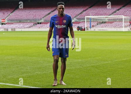 Presentation of Yerry Mina as a new player of FC Barcelona, in Barcelona, on January 13, 2018. (Photo by Urbanandsport/NurPhoto) Stock Photo