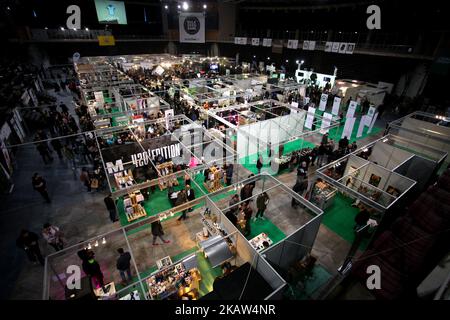 1st International Cannabis Expo in Athens, Greece on January 13, 2018. The purpose of the event is to inform the visitors for all the products and the innovations that exist in the cannabis sector worldwide and the latest achievements in the medical, pharmaceutical and industrial use of cannabis. (Photo by Giorgos Georgiou/NurPhoto) Stock Photo