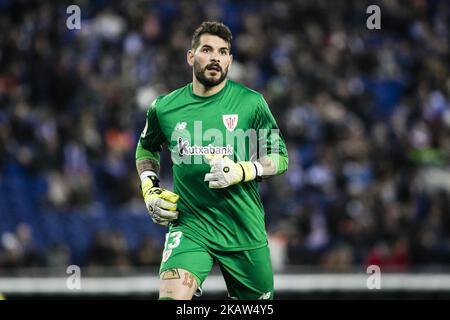 13 Iago Herrerin from Spain of Athletic Club de Bilbao during La Liga match between RCD Espanyol v Athletic Club de Bilbao at RCD Stadium in Barcelona on 14 of January, 2018. (Photo by Xavier Bonilla/NurPhoto) Stock Photo