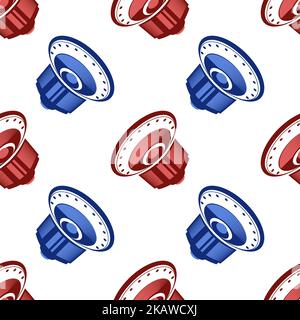 Musical Subwoofer Icon Seamless Pattern Isolated on White Background Stock Vector