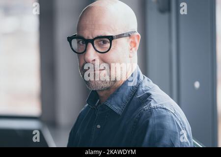 The actor Stanley Tucci attends the photocall of the movie Final Portrait at the Hotel Eden in Rome, Italy, on February 5, 2018. (Photo by Luca Carlino/NurPhoto) Stock Photo