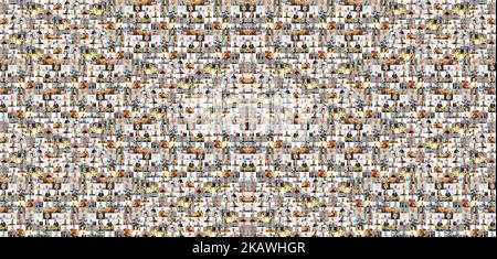 Great collage made of about 200 different business photos Many lot of multicultural different male and female.  Stock Photo