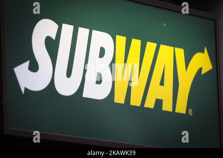 A Subway sandwich shop is seen on Nowy Swiat in Warsaw, Pland on February 14, 2018. (Photo by Jaap Arriens/NurPhoto) Stock Photo