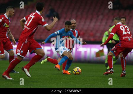 Lorenzo Insigne (SSC Napoli) during the Italian Serie A football SSC Napoli v Spal at S. Paolo Stadium in Naples on February 18, 2018 (Photo by Paolo Manzo/NurPhoto)  Stock Photo