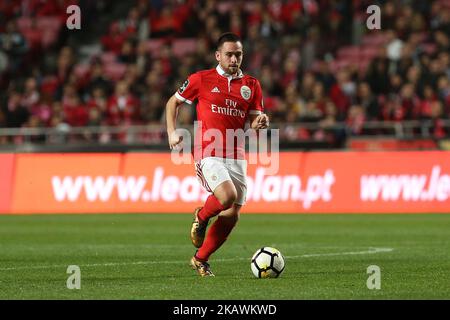 Benficas forward Andrija Zivkovic from Serbia during the Premier League 2017/18 match between SL Benfica v Boavista FC, at Luz Stadium in Lisbon on February 17, 2018. (Photo by Bruno Barros / DPI / NurPhoto) Stock Photo