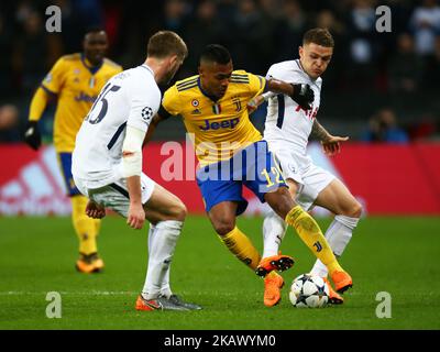 Alex Sandro of Juventus FC during UEFA Champions League Round of 16 2nd Leg match Tottenham Hotspur against Juventus at Wembley Stadium on 07 March, 2018 (Photo by Kieran Galvin/NurPhoto)  Stock Photo