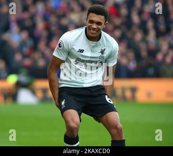 Liverpool's Trent Alexander-Arnold during the Premiership League match between Crystal Palace and Liverpool at Wembley, London, England on 31 March 2018. (Photo by Kieran Galvin/NurPhoto)  Stock Photo