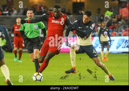 during 2018 CONCACAF Champions League Semifinals, Leg 1 match between Toronto FC and Club America at BMO Field Stadium in Toronto, Canada, on April 3, 2018. (Photo by Anatoliy Cherkasov/NurPhoto) Stock Photo