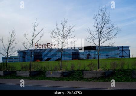 View of the surroundings of the Queen Elizabeth Olympic Park, between the boroughs of Stratford and Hackney in London, UK on April 5, 2018. A man has died after being stabbed in north-east London, bringing the number of killings in the capital this year to more than 50. In the same borough hours earlier, a man in his 50s died outside a bookmakers in Clapton following a suspected fight, the Metropolitan police said. Fatal stabbings in England and Wales are at their highest level since 2010-11, with the escalating violence especially acute in London, where 13 people were killed in two weeks last Stock Photo