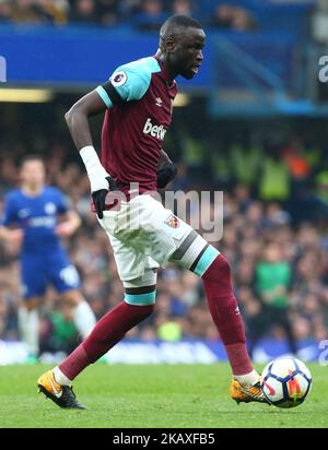 West Ham United's Cheikhou Kouyate during English Premier League match between Chelsea and West Ham United at Stamford Bridge, London, England on 8 April 2018. (Photo by Kieran Galvin/NurPhoto)  Stock Photo