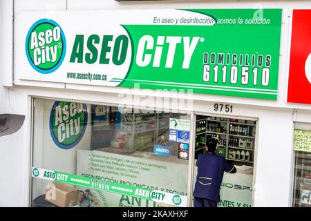 Bogota Colombia,El Chico Carrera 11,Aseo City cleaning products store stores business businesses shop shops market markets marketplace selling buying Stock Photo
