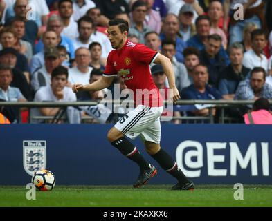 Manchester United's Matteo Darmian during the FA Cup semi-final match between Tottenham Hotspur and Manchester United at Wembley, London, England on 21 April 2018. (Photo by Kieran Galvin/NurPhoto)  Stock Photo