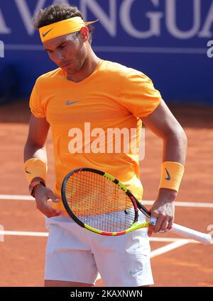 Rafa Nadal during the match between Martin Klizan during the Barcelona Open Banc Sabadell, on 27th April 2018 in Barcelona, Spain. -- (Photo by Urbanandsport/NurPhoto) Stock Photo