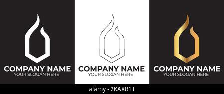 A vector illustration of a company name and logo examples with slogan underneath Stock Vector