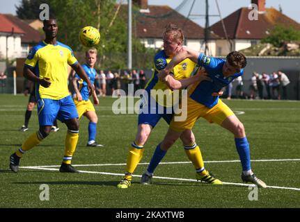 during The Bostik North Play Off Final match between Haringey Borough FC and Canvey Island at Coles Park in Tottenham, London, UK on May 6, 2018. (Photo by Kieran Galvin/NurPhoto) Stock Photo