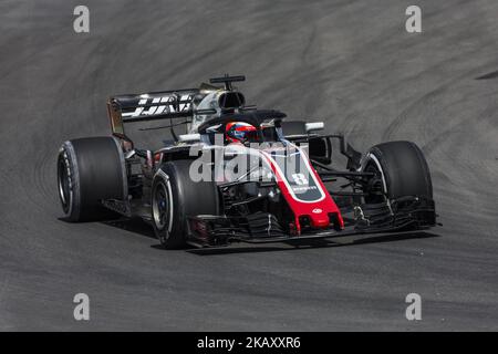 08 Romain Grosjean from France Haas F1 Team VF-18 Ferrari during the Spanish Formula One Grand Prix at Circuit de Catalunya on 11, 2018 in Montmelo, Spain. (Photo by Xavier Bonilla/NurPhoto) Stock Photo