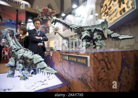 Visitors look at various plastic models Armor Mode at the International Tokyo Toy Show in Japan on June 7, 2018. (Photo by Alessandro Di Ciommo/NurPhoto) Stock Photo