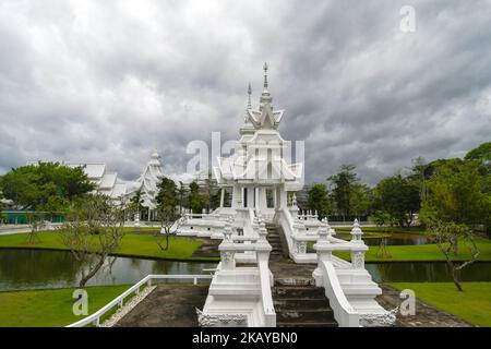 A view of a part of Wat Rong Khun, known to foreigners as the White Temple. On Friday, June 15, 2018, in Mueang Chiang Rai, Chiang Rai, Thailand. (Photo by Artur Widak/NurPhoto)  Stock Photo