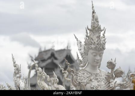 A view of details inside Wat Rong Khun, known to foreigners as the White Temple. On Friday, June 15, 2018, in Mueang Chiang Rai, Chiang Rai, Thailand. (Photo by Artur Widak/NurPhoto)  Stock Photo