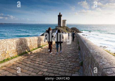 Petit Minou Lighthouse. Plougonvelin, Brittany, France Stock Photo