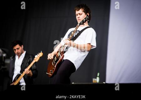 Conor Mason of Nothing But Thieves performing live at Pinkpop Festival 2018 in Landgraaf, Netherlands on June 16, 2018. (Photo by Roberto Finizio/NurPhoto) Stock Photo