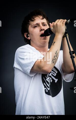 Conor Mason of Nothing But Thieves performing live at Pinkpop Festival 2018 in Landgraaf, Netherlands on June 16, 2018. (Photo by Roberto Finizio/NurPhoto) Stock Photo