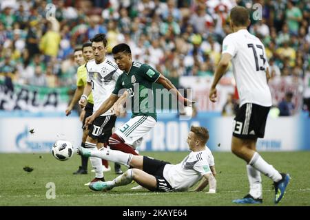 Jesus Gallardo during the 2018 FIFA World Cup Russia group F match between Germany and Mexico at Luzhniki Stadium on June 17, 2018 in Moscow, Russia. (Photo by Mehdi Taamallah/NurPhoto) Stock Photo