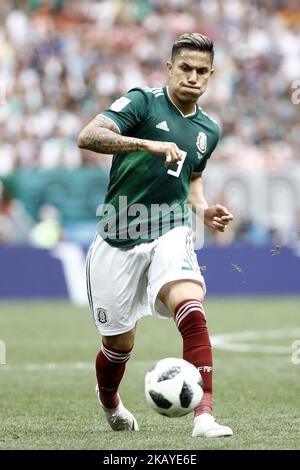 Carlos Salcedo during the 2018 FIFA World Cup Russia group F match between Germany and Mexico at Luzhniki Stadium on June 17, 2018 in Moscow, Russia. (Photo by Mehdi Taamallah/NurPhoto) Stock Photo
