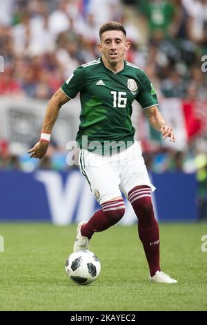 Hector Herrera of Mexico controls the ball during the 2018 FIFA World Cup Russia Group F match between Germany and Mexico at Luzhniki Stadium in Moscow, Russia on June 17, 2018 (Photo by Andrew Surma/NurPhoto) Stock Photo