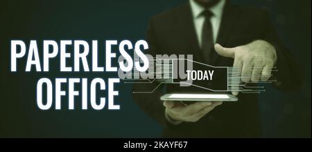 Paperless Text Handwriting text Paperless Office. Business overview the area in an ...