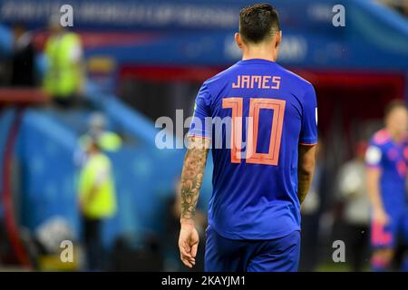 James Rodriguez of Colombia during the 2018 FIFA World Cup Group H match between Poland and Colombia at Kazan Arena in Kazan, Russia on June 24, 2018 (Photo by Andrew Surma/NurPhoto) Stock Photo