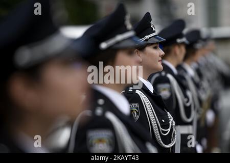 Solemn events on the occasion of National Police Day in Kyiv, Ukraine. 04-07-2018 (Photo by Maxym Marusenko/NurPhoto) Stock Photo