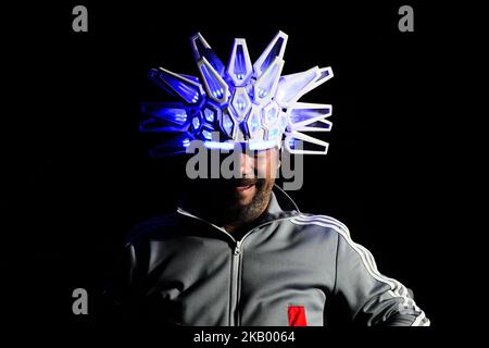 Jay Kay of Jamiroquai performs performs on stage during a concert on July 10, 2018 in Mantua, Italy. (Photo by Emmanuele Ciancaglini/NurPhoto) Stock Photo