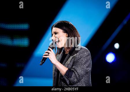 Laura Pausini performing live on stage in Rome at Circus Maximus, Rome, Italy on 22 July 2018. (Photo by Giuseppe Maffia/NurPhoto) Stock Photo