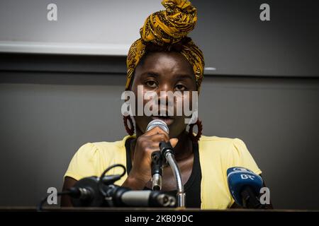 Paule Yao during the Baobab Experience, the association that assists and supports homeless migrants in Rome, denounced Interior Minister Matteo Salvini for 'inciting racial hatred'. In a press conference on August 03, 2018 in Rome, Italy, the association's president, Roberto Viviani, explained the reasons: 'We are here to say loudly that even a single case of racially motivated violence is an emergency. The boys who are in our garrison are frightened, discriminatory acts are also the order of the day in Rome,' explained Viviani. 'The lawsuit is based on a ruling by the Supreme Court that found Stock Photo