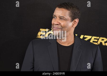 American actor Denzel Washington attends to presentation of the film 'The Equalizer 2' at Villa Magna Hotel in Madrid, Spain. August 07, 2018 (Photo by Peter Sabok/COOLMedia/NurPhoto) Stock Photo