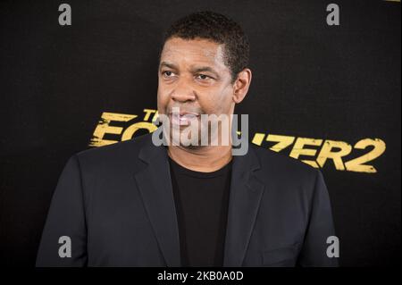 American actor Denzel Washington attends to presentation of the film 'The Equalizer 2' at Villa Magna Hotel in Madrid, Spain. August 07, 2018 (Photo by Peter Sabok/COOLMedia/NurPhoto) Stock Photo