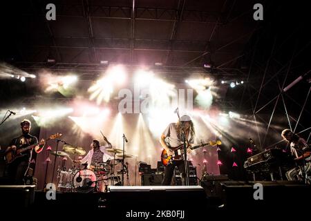 the american indie rock band The War On Drugs pictured on stage as they perform at Todays Festival 2018 in Turin, Italy, on August 24, 2018. (Photo by Roberto Finizio/NurPhoto) Stock Photo