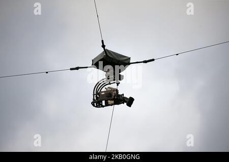 aerial camera during the match between RCD Espanyol and Valencia CF, corresponding to the week 2 of que spanish league, played at the RCDE Stadium, on 26th August, 2018, in Barcelona, Spain. -- (Photo by Urbanandsport/NurPhoto) Stock Photo