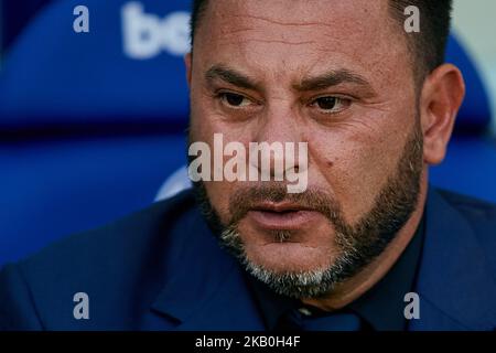 Antonio Mohamed head coach of Celta de Vigo looks on prior to the La Liga match between Levante and Celta de Vigo at Ciutat de Valencia on August 27, 2018 in Valencia, Spain (Photo by David Aliaga/NurPhoto) Stock Photo