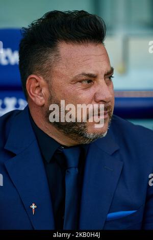 Antonio Mohamed head coach of Celta de Vigo looks on prior to the La Liga match between Levante and Celta de Vigo at Ciutat de Valencia on August 27, 2018 in Valencia, Spain (Photo by David Aliaga/NurPhoto) Stock Photo